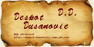 Despot Dušanović vizit kartica